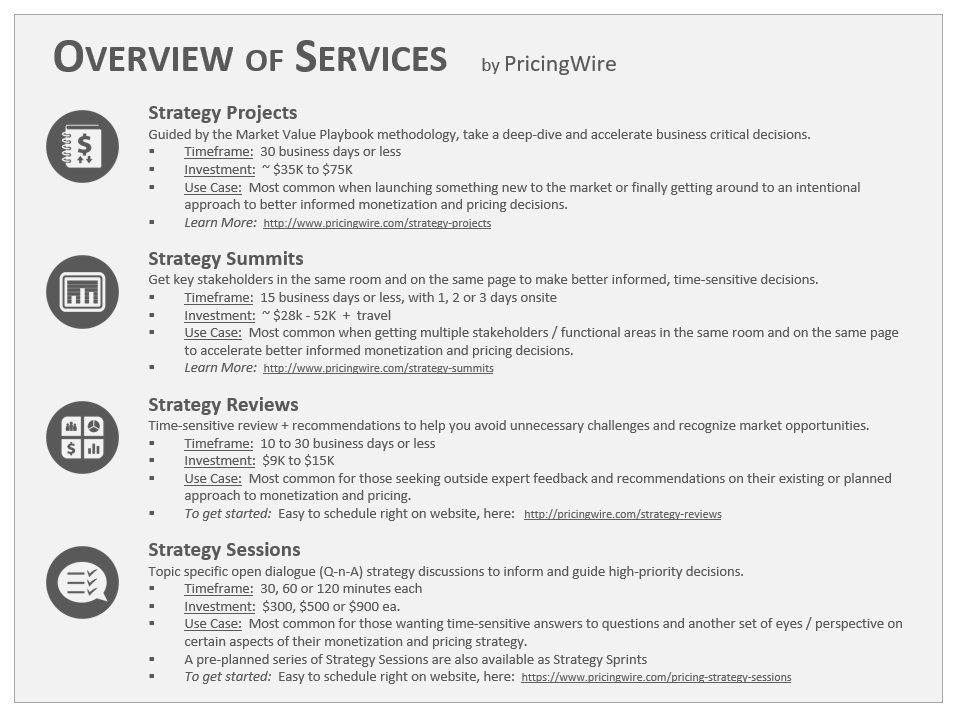 Pricing Strategy Consulting Overview of Services